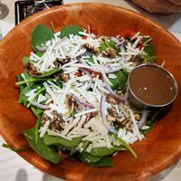 Spinach salad with Violife vegan cheese and balsamic at Dangerous Minds Brewing Co in Pompano Beach