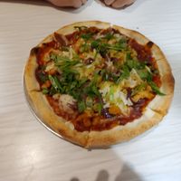 Vegan BBQ oomph pizza at Dangerous Minds Brewing Co in Pompano Beach