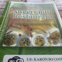 Menu  at Sweet Chilli in Phuket
