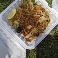 Stir fried ramen noodles with beancurd at Vegan Sun in Provo
