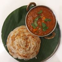 Paneer butter masala. It normally comes with paneer (cheese) but they made it vegan for me (using tofu). It is a bit too salty, and actually too much for one person. It is better shared with a friend or two. at Sugam Vegetarian in Bangkok
