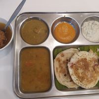 They brought different breads after I took this picture at Sugam Vegetarian in Bangkok