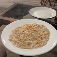 Pasta carbonara at Gratitude in Anjuna