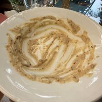 What was left of our spaghetti carbonara - I forgot to take a photo, we ate it too quickly because it looked so good!  at Gratitude in Anjuna