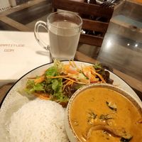 Massamam Curry with fresh salad at Gratitude in Anjuna