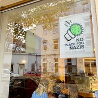 Outside at Cafe Vux in Berlin