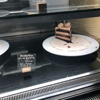 Chocolate raspberry cake at Cafe Vux in Berlin