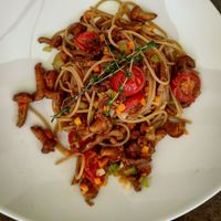 Spaghetti ai finferli. at Hotel Freina in Selva Di Val Gardena