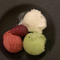 Lemon raspberry and basil sorbet   at Hotel Freina in Selva Di Val Gardena