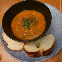 Carrot & Thyme Soup. at Con Amici in Denbigh