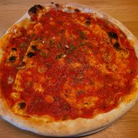 Garlic Pizza Bread (Tomato Sauce, Garlic, Rosemary). at Con Amici in Denbigh