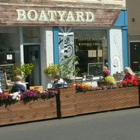 Exterior and outside seating at The Boatyard in North Shields