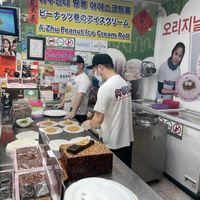 The process  at A-Zhu Peanut Ice Cream Roll in New Taipei City