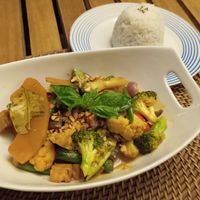 Tofu veggie curry at Bamboo Place in Panglao