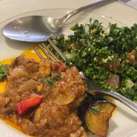 Makdoos & Tabbouleh Salad on the plate  at Petra in Seoul