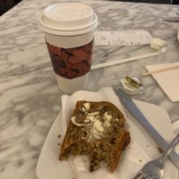 Banana bread and hot mocha latte at Black & Brew in Lakeland