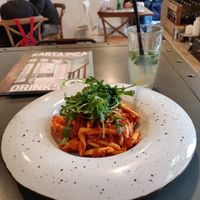 Beyond meat Bolognese spaghetti at Smokvica - Kralja Petra in Belgrade