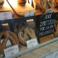 Vegan pretzels at Knot Artisan Coffee & Pretzels in Richmond Upon Thames