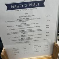 Menu 1/2023 #Veganuary at Marty's Place in Charleston