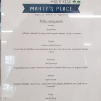 Weekly Specials at Marty's Place in Charleston