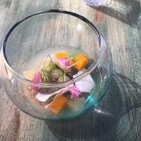 very fresh and beautiful, what I thought was dessert  at Teocintle - Tika'aya in Oaxaca