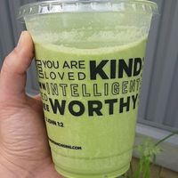 The Double One: Hemp Protein, Almond Butter, Almond Milk, Banana, Maple Syrup, Spinach, Kale at Clean Juice in Lincoln