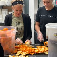 Prepping for Orange at Clean Juice in Lincoln