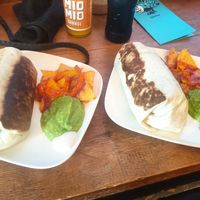 El tijuana sunshine und el quochote burritos at Zum Kleinen Esel in Bochum