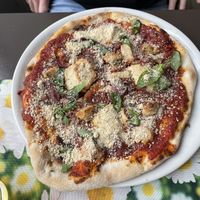 Blue cheese pizza  at Vegan Vacation in Bergen