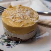 Rafaello cheesecake. Very tasty. at Vegan Vacation in Bergen