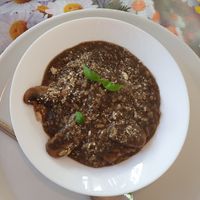 champignon creamy risotto at Vegan Vacation in Bergen