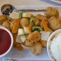 Sweet and sour "vegetarian" chicken at Ypbor Yan in Ann Arbor