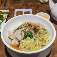 Vegetable dumpling soup at Evergreen Vegetarian - DN Branch in Phnom Penh