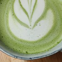 Matcha latte at Be Nuts in Brussels