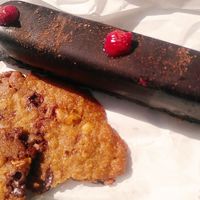 Mini cake and crispy cookie (half done already) 😂 at Be Nuts in Brussels