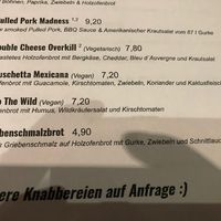 Menu  at Kraftpaule in Stuttgart