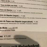 Menu  at Kraftpaule in Stuttgart