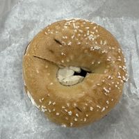 Toasted salt with tofu cream cheese   at Goldberg's in Westhampton Beach