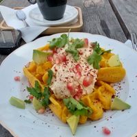 Sweet potato waffles at Kato Gâteaux in Mechelen