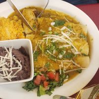 Chicken enchiladas rojas at Fiesta Oaxaca in Santa Fe