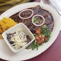 Enchiladas mole de Oaxaca at Fiesta Oaxaca in Santa Fe