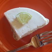 Lime cheesecake (to die for) at Fiesta Oaxaca in Santa Fe