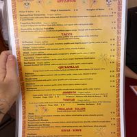 Menu with vegan options marked clearly!  at Fiesta Oaxaca in Santa Fe