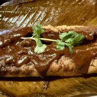 Tamales with mole de Oaxaca   at Fiesta Oaxaca in Santa Fe