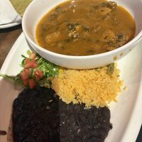 Vegan Amarillo mole con yucca  at Fiesta Oaxaca in Santa Fe