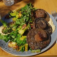 Mushroom dish ordered without egg. at Neighbours Cafe in St Kilda