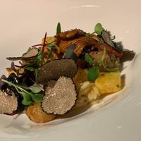 Mushrooms with Black Truffles over Risoni at Chez Tomo in Tokyo