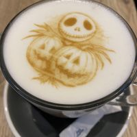 Halloween coffee (plant milk available )  at Ekylibre in Toulouse