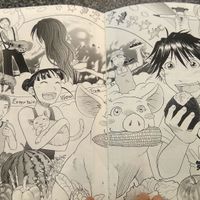 Manga about veganism, available on any table inside restaurant to read for free or you can buy to take home. at Koushikisabou 香色茶坊 in Tukuba