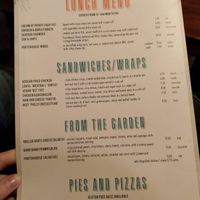 Lunch menu at The Porterhouse Central in Dublin